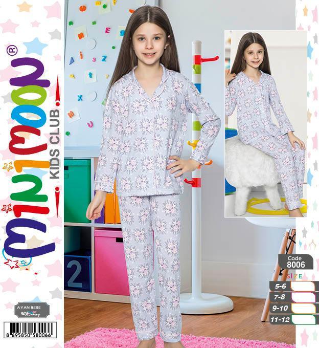 Minimoon Kız Çocuk Düğmeli Pijama Takımı