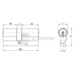 Kale Hareketli Pimli Silindir 68 mm Nikel 164 CECH