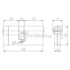 Kale Bilyalı Tuzaklı Silindir 68 mm Antrasit Blister 164 BTS