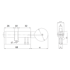 Tursan Tuzaklı Bilyalı Topuzlu Barel 68 mm Nikel 306/BTM