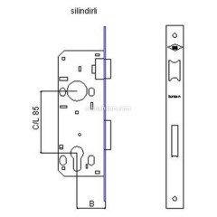 Tursan Standart Silindirli Gömme Kilit 40mm 303/T