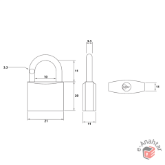 Yuma Döküm Asma Kilit 20 mm Gri YM-1020