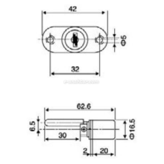 Canex Merkezi Çekmece Kilidi 16mm