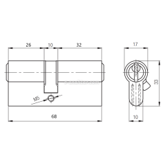 Kale Standart Silindirli Daire Kilidi 45/18 mm Oval Krom 152 RP