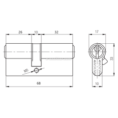 Kale Standart Silindirli Daire Kilidi 60 mm Nikel 152 R