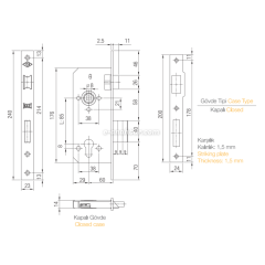 Kale Standart Silindirli Daire Kilidi 60 mm Nikel 152 R