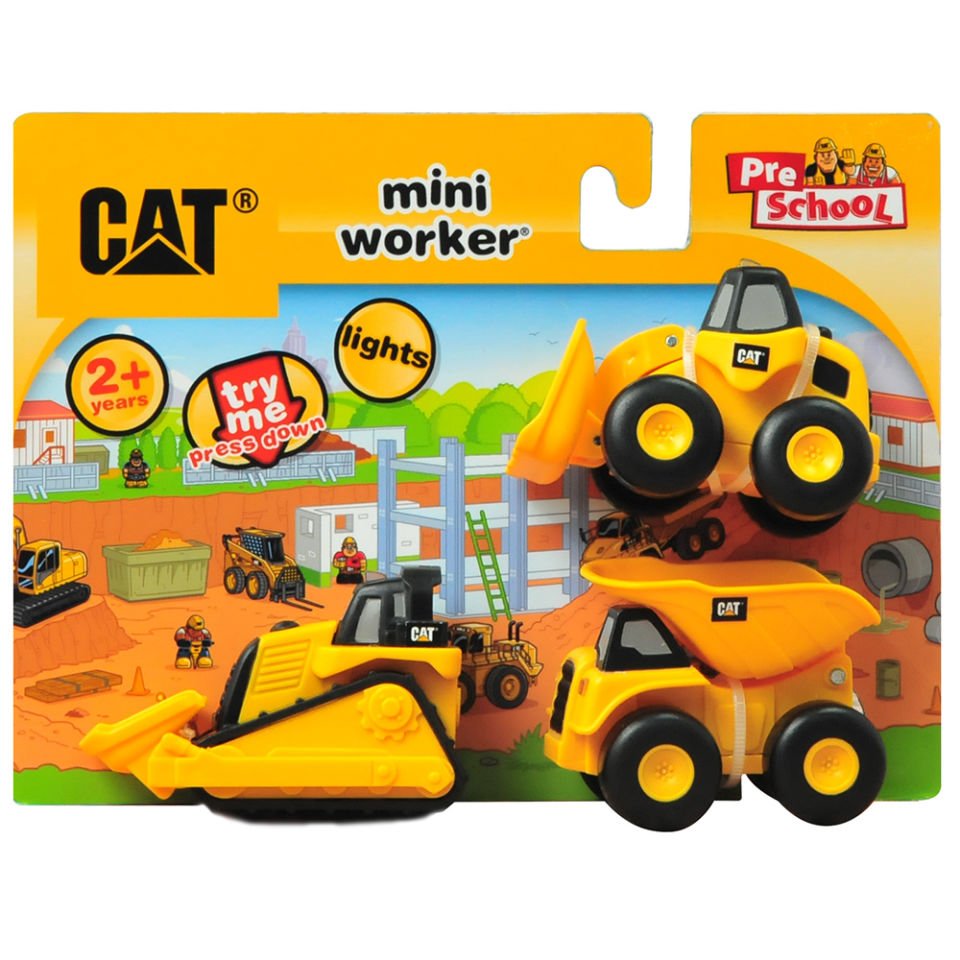 Cat Mini Işıklı İnşaat Aracı 3''Lü Set