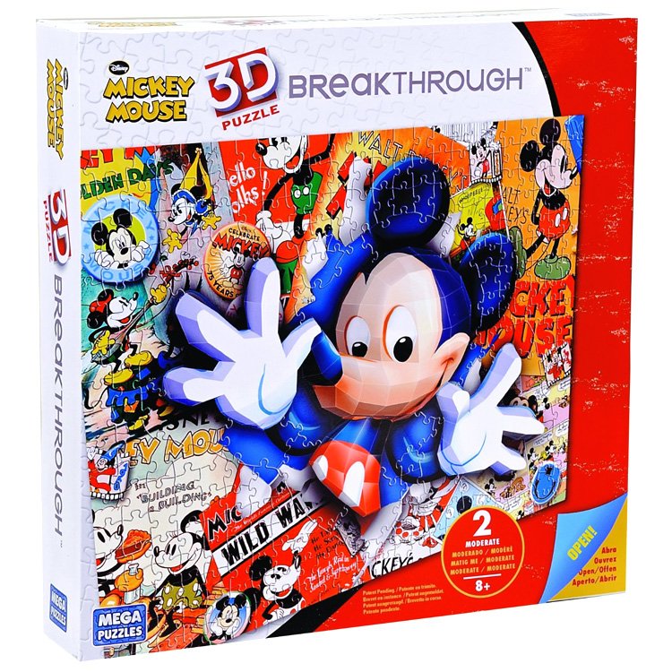 Mega Puzzles 200 Parça 3D Puzzle Breakthrough Mickey