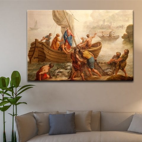 Hz. İsa ve 12 Havarisi Kanvas Tablo 60x90 Cm.