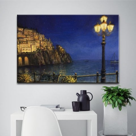 Amalfi Yaz Akşamları Kanvas Tablo 70x105 Cm.