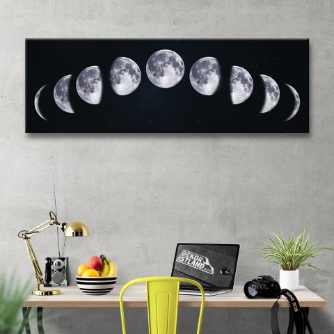 Ayın Halleri Kanvas Tablo 60x180 Cm.