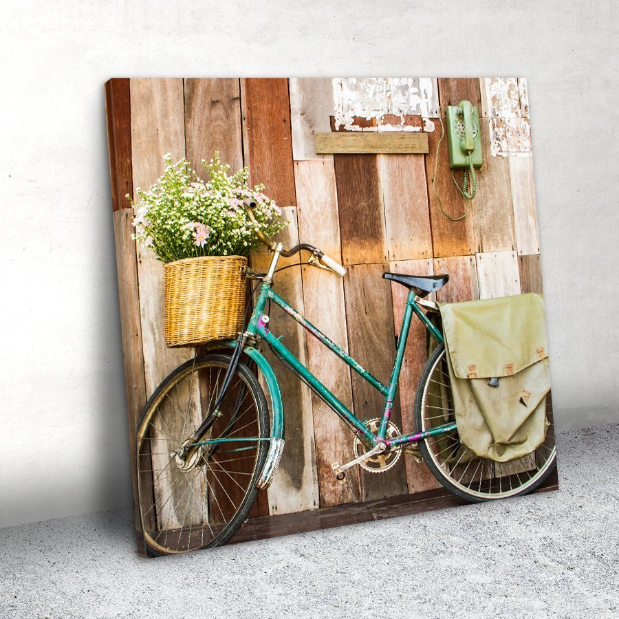 Vintage Bisiklet Kanvas Tablo 50x50 Cm.