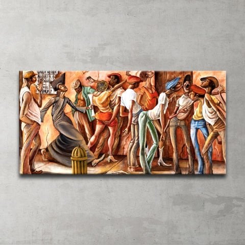 Afrikalı Öğrenciler Kanvas Tablo 30x60 Cm.