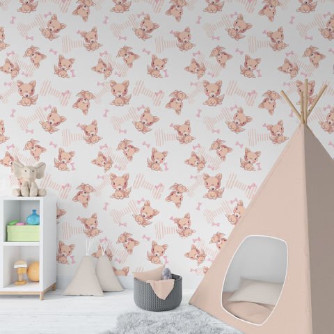 Sevimli Köpek Çocuk Odası Duvar Kağıdı