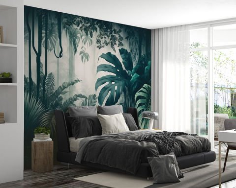 Egzotik Büyük Palmiye Yaprakları Duvar Kağıdı | Non-Woven | En:420xBoy:285 cm.