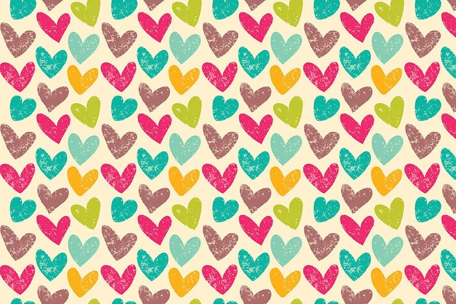 Renkli Kalpler Çocuk Odası Duvar Kağıdı