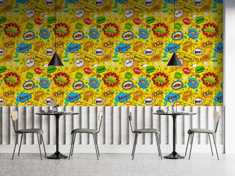 Pop Art Desenli Çocuk Odası Duvar Kağıdı