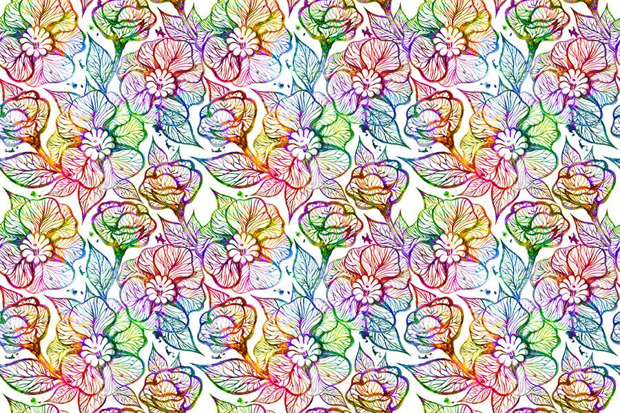 Pastel Renkli Çiçekler Duvar Kağıdı