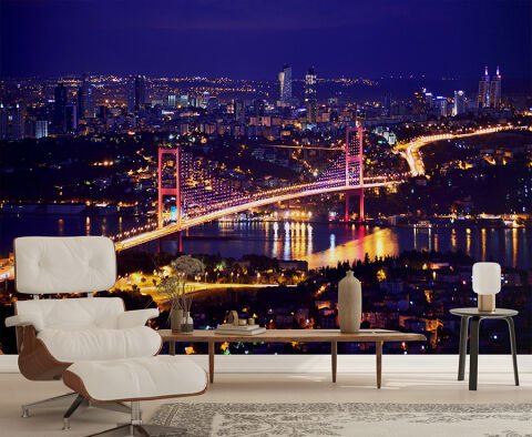 Boğaz Köprüsü İstanbul Salon Ofis Duvar Kağıdı