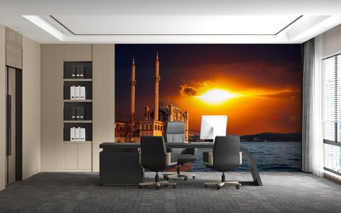 Ortaköy Beşiktaş Boğaz İstanbul Ofis Duvar Kağıdı