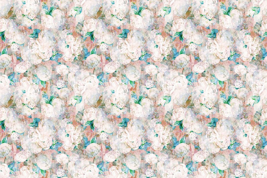 Beyaz Çiçekler Modern Lüks Duvar Kağıdı