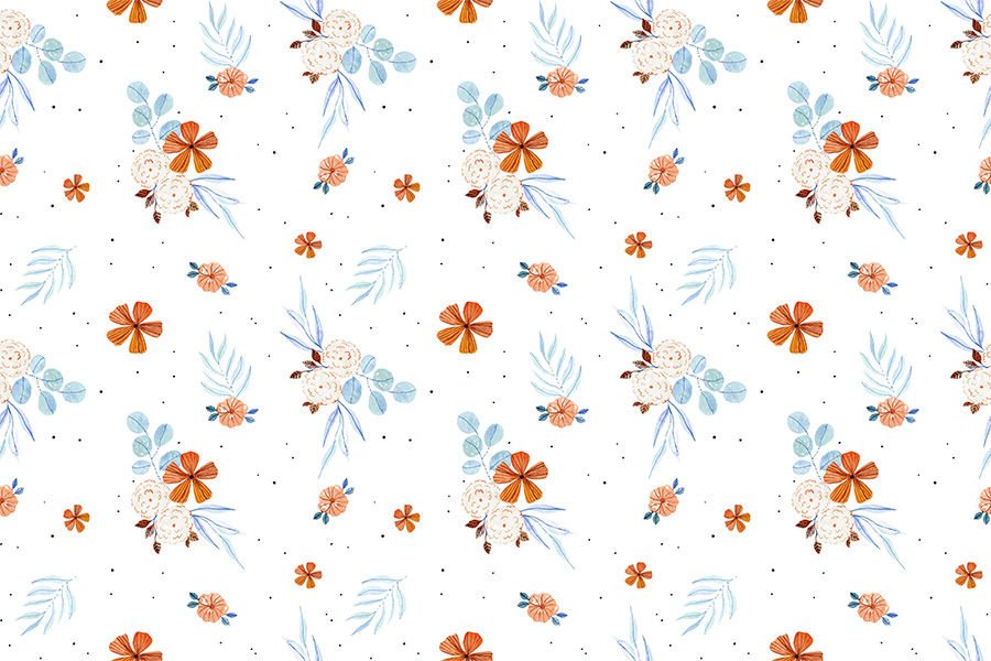 Soft Çiçek Desenli Duvar Kağıdı