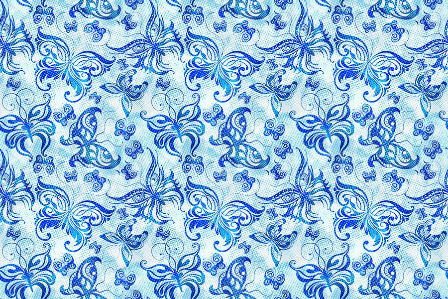Mavi Kelebekler Soyut Tasarım Duvar Kağıdı