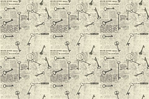 Vintage Anahtarlar ve Gazete Duvar Kağıdı