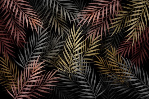İnce Palmiye Yaprakları Salon Duvar Kağıdı