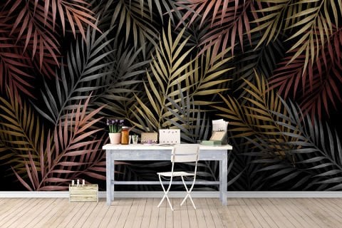 İnce Palmiye Yaprakları Salon Duvar Kağıdı