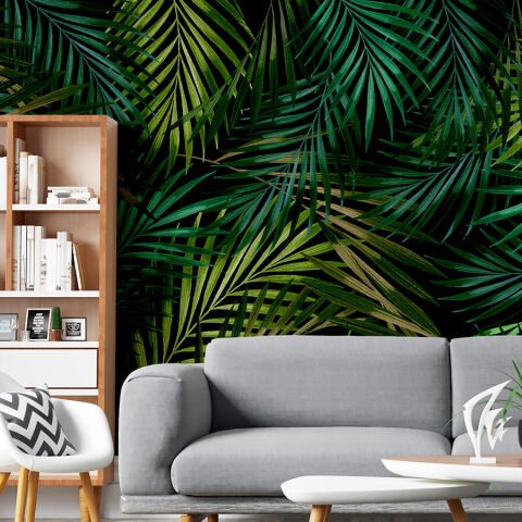 Egzotik Palmiye Yaprakları Duvar Kağıdı