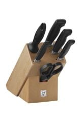 Zwilling **** Four Star Blok Bıçak Seti | Kayın Ağacı | 7-Parça