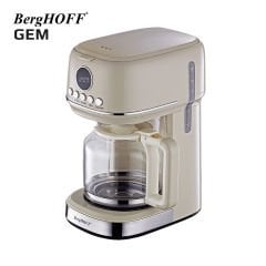 BergHOFF GEM RETRO 15 bardak Vanilya Krem Rengi Filtre Kahve Makinesi