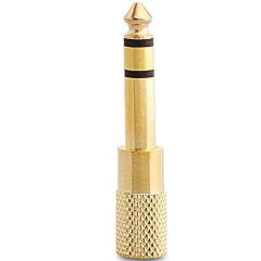 6.3 Mm Stereo Erkek - 3.5 Mm Stereo Dişi Sarı Metal Gold Jack Fiş Çevirici - 9364