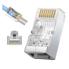 Cat6 Metal Yeni Nesil RJ45 Konnektör ( 100 Lük Paket )