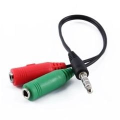 3.5 Mm Stereo Erkek Kulaklık 3 Çizgili + 2 X Stereo Dişi Mikrofon Hoparlör Çoklayıcı - (2697)