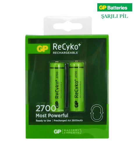 2700 Recyko AA 2600 mAh Şarjlı Kalem Pil 2li