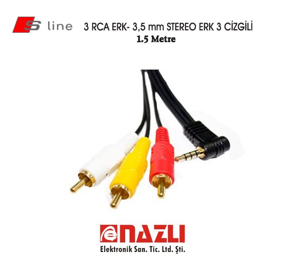 3 RCA ERK- 3,5 mm STEREO ERK 3 CİZGİLİ