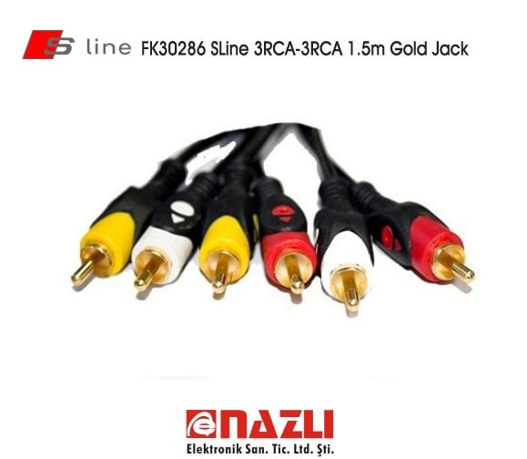 FK30286 SLine 3RCA-3RCA 1.5m Gold Jack