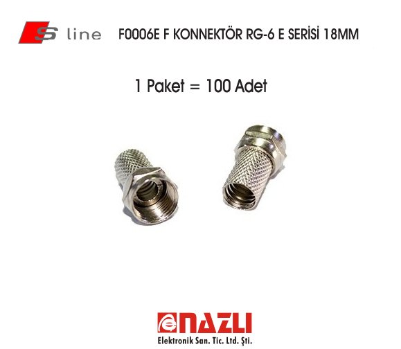F0006E F KONNEKTÖR RG-6 E SERİSİ 100 LÜ PAKET