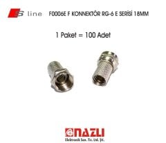 F0006E F KONNEKTÖR RG-6 E SERİSİ 100 LÜ PAKET