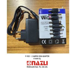 Adaptör 9 Volt 2 Amper - Oem