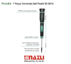 7 Parça Tornavida Seti Proskit SD-081A