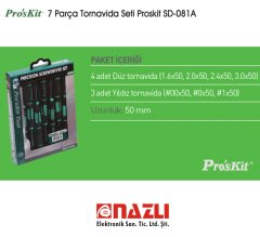 7 Parça Tornavida Seti Proskit SD-081A
