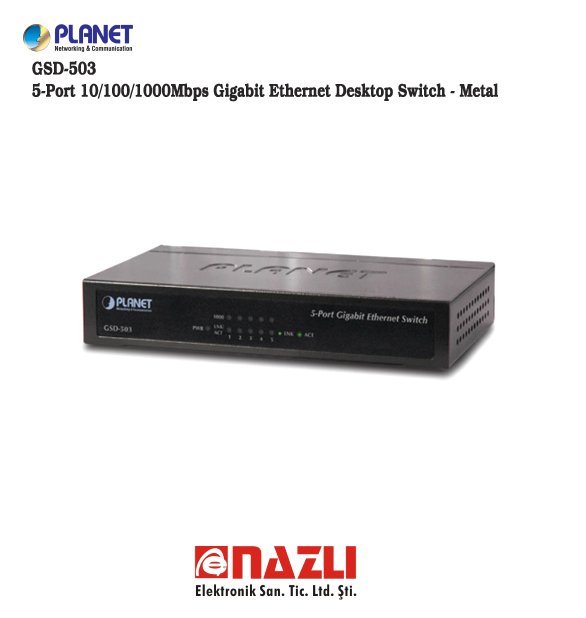 5-Port 10/100/1000Mbps Gigabit Ethernet Desktop Switch GSD-503