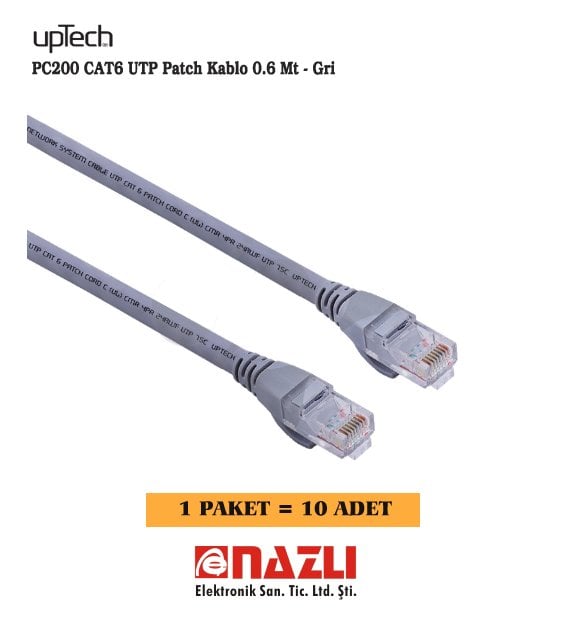 60 CM CAT6 PATCH KABLO - Gri PC200