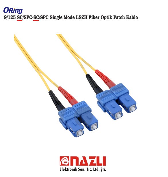 SC/SPC-SC/SPC Single Mode LSZH Fiber Optik Patch Kablo - 1 METRE