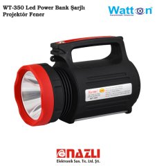 WT-350 Led Power Bank Şarjlı Projektör Fener