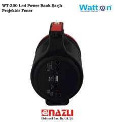 WT-350 Led Power Bank Şarjlı Projektör Fener