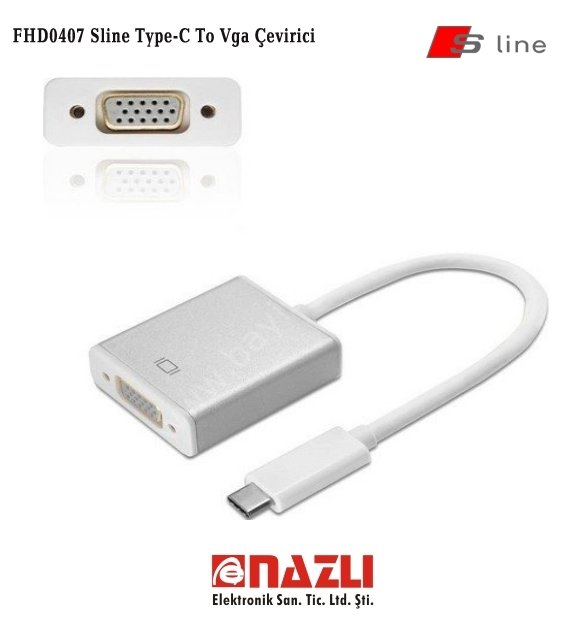 FHD0407 Sline Type-C To Vga Çevirici